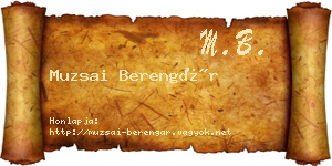 Muzsai Berengár névjegykártya